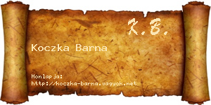 Koczka Barna névjegykártya