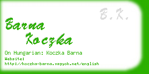 barna koczka business card